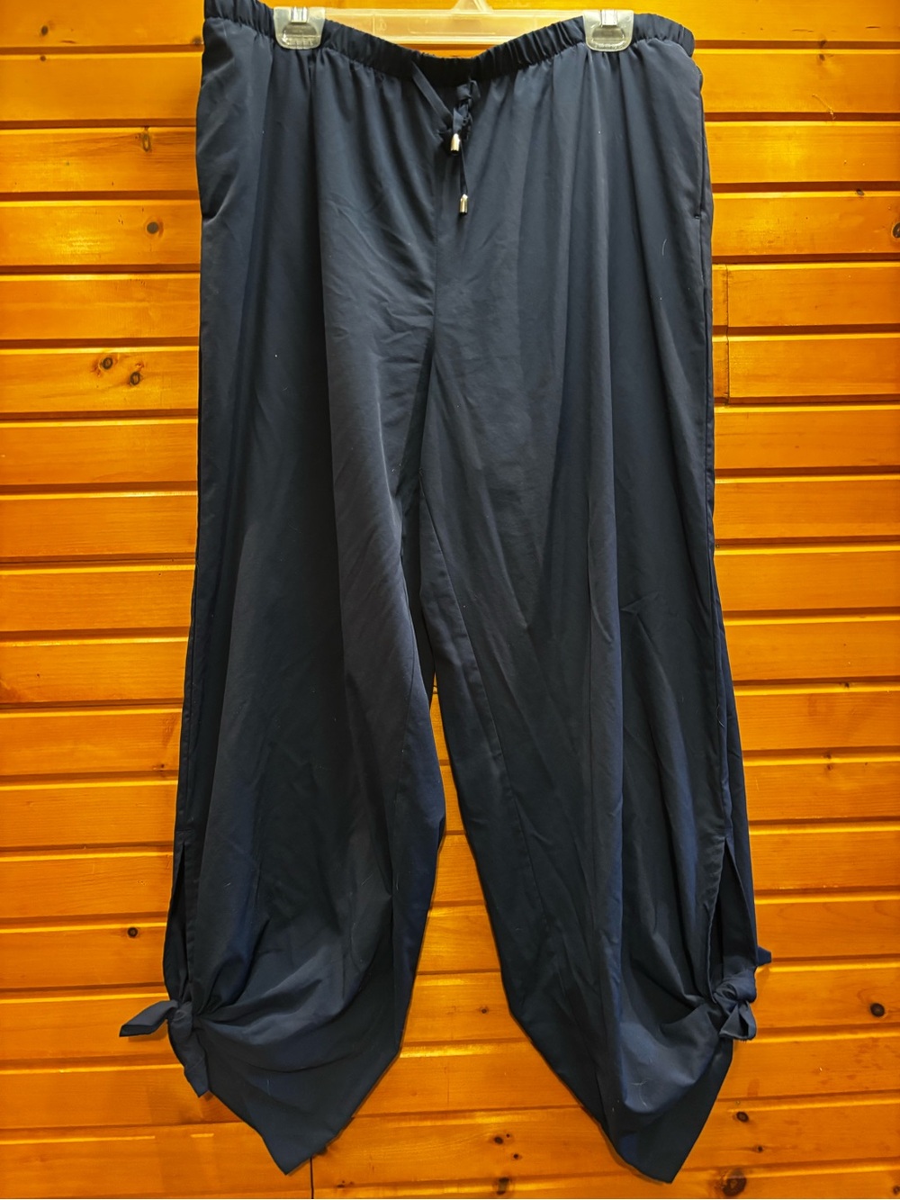Coolibar Navy Drawstring Jogger Pants with Knotted Hems
